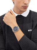 Hugo Boss men's Principle Master mesh strap watch blue dial, UK version