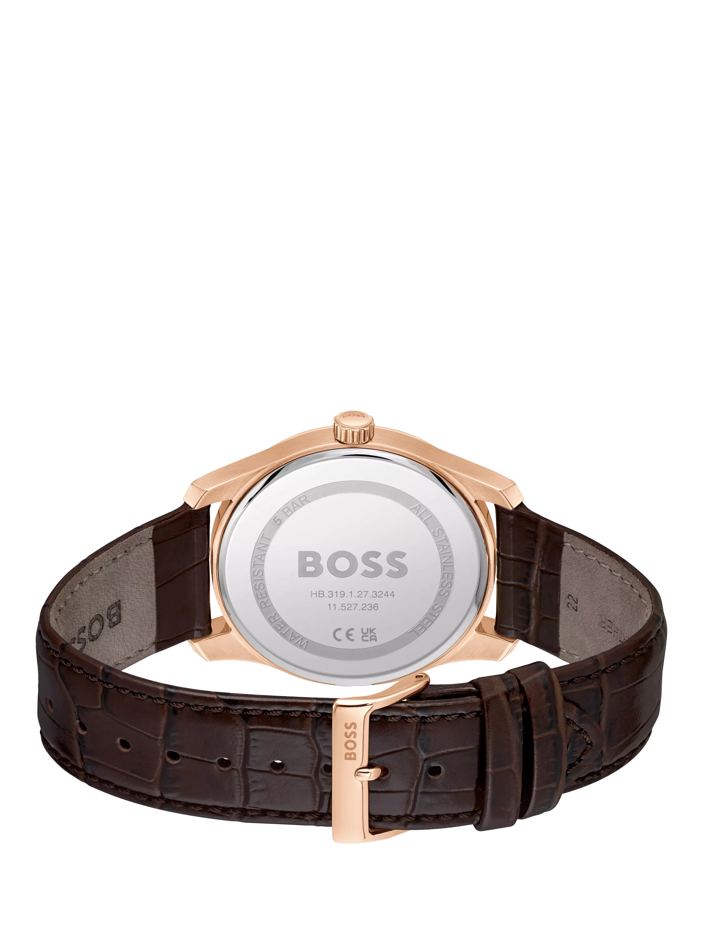 HUGO BOSS Principle Master watch 41mm brown leather strap, UK version