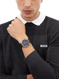 HUGO BOSS Principle Master watch 41mm brown leather strap, UK version