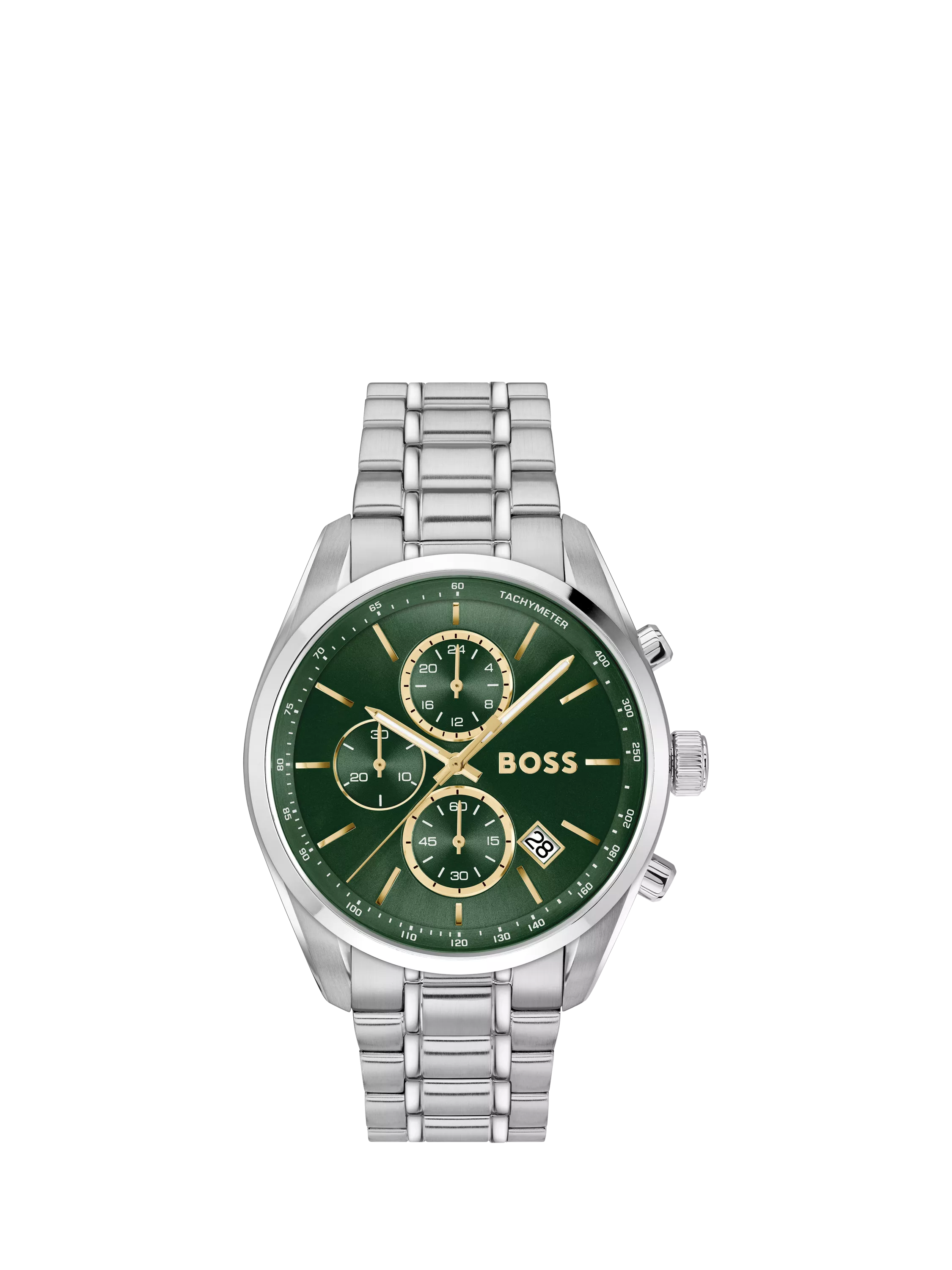 HUGO BOSS chronograph watch with green dial 44.5mm (British brand)
