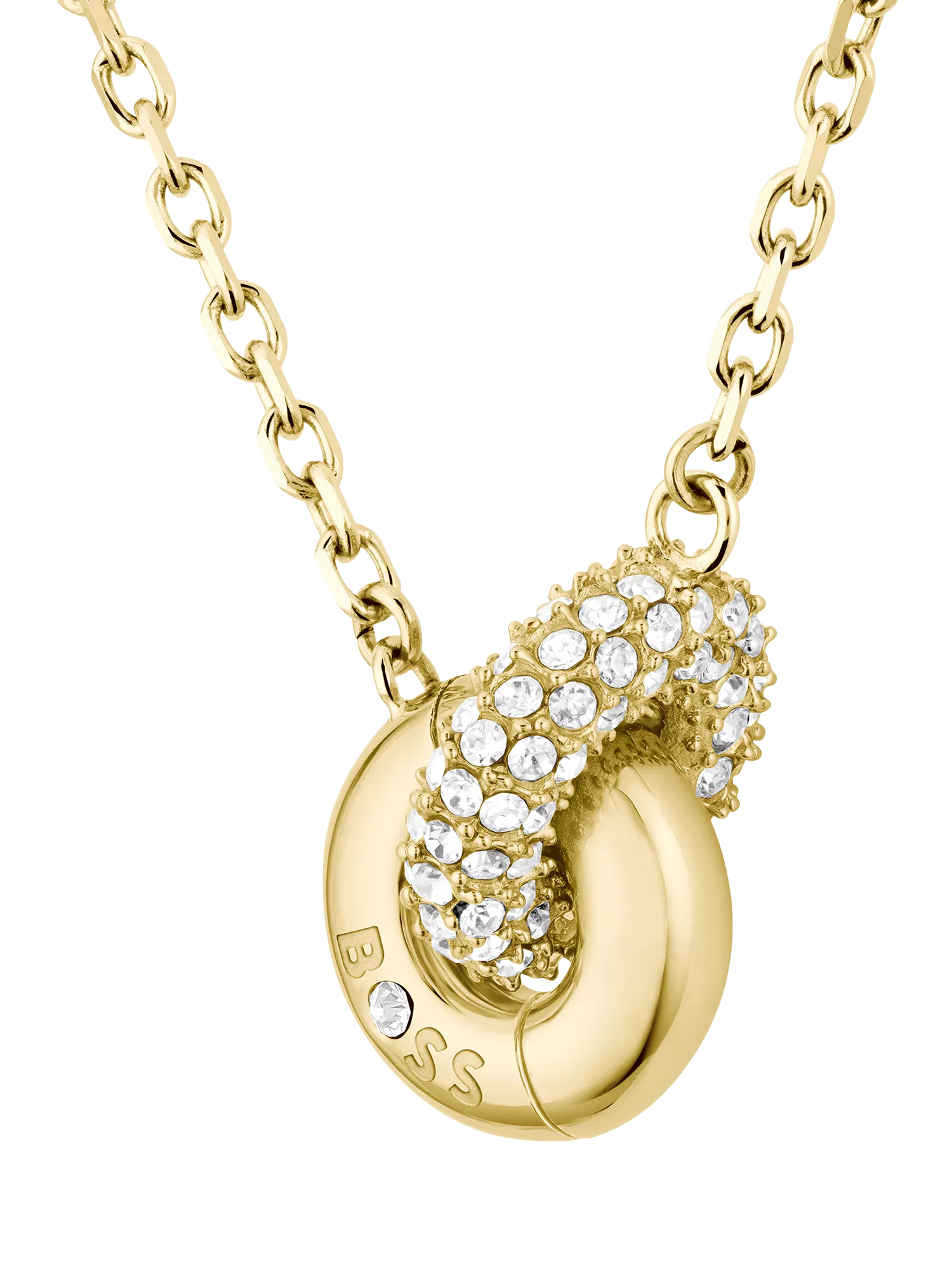 HUGO BOSS gold pendant with crystal pave - British product