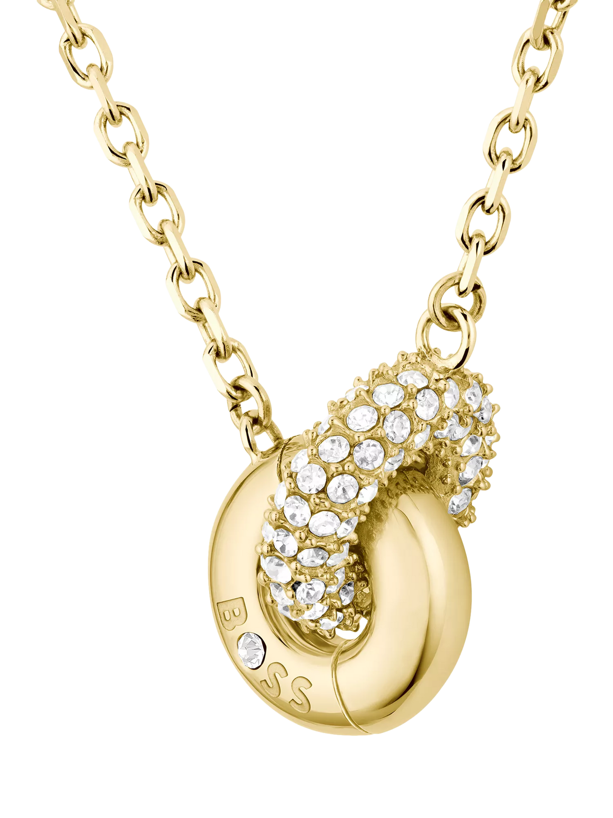 HUGO BOSS gold pendant with crystal pave - British product