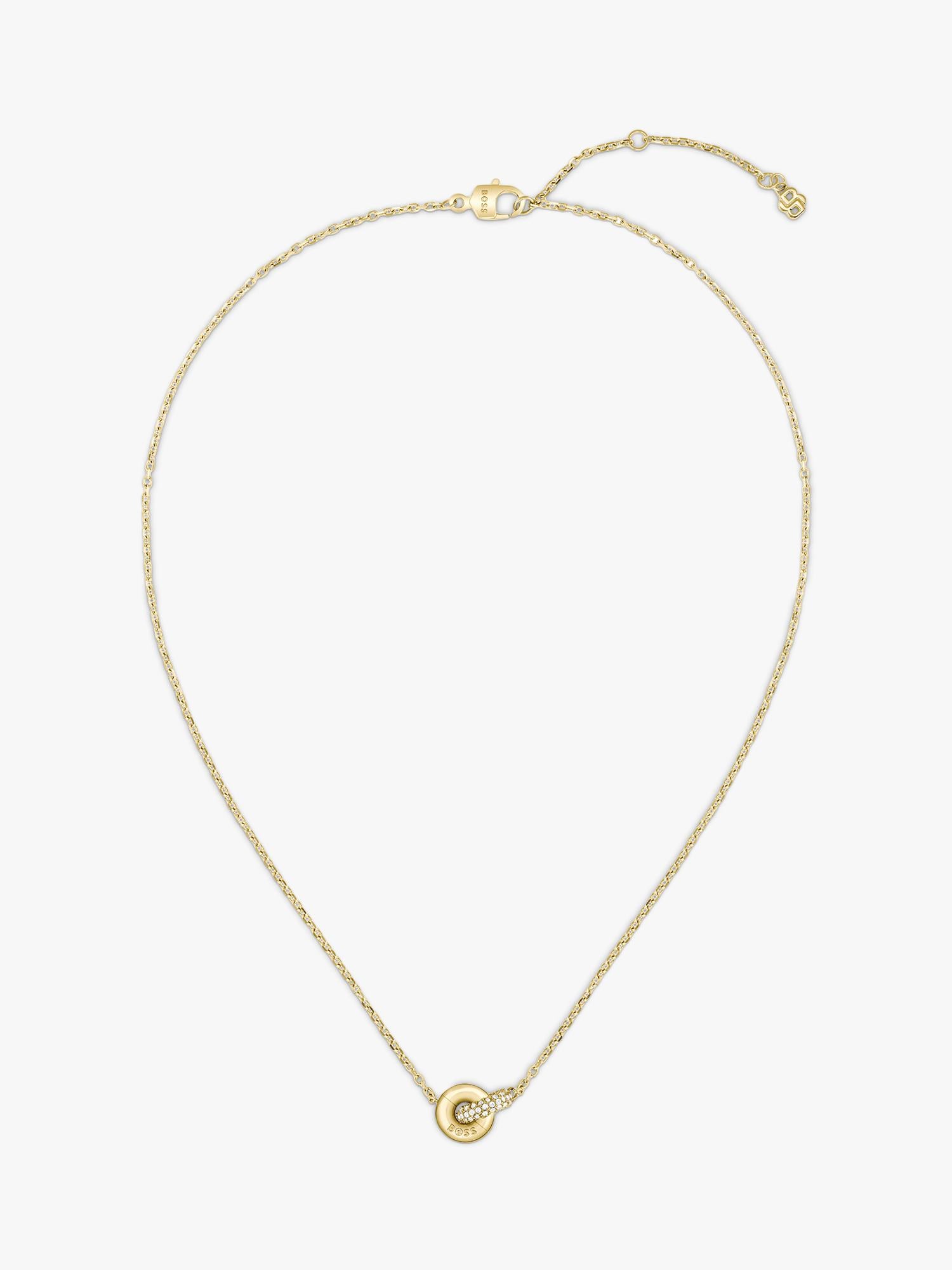 HUGO BOSS gold pendant with crystal pave - British product