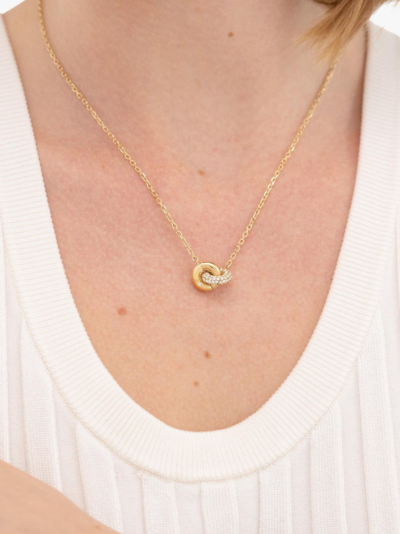 HUGO BOSS gold pendant with crystal pave - British product