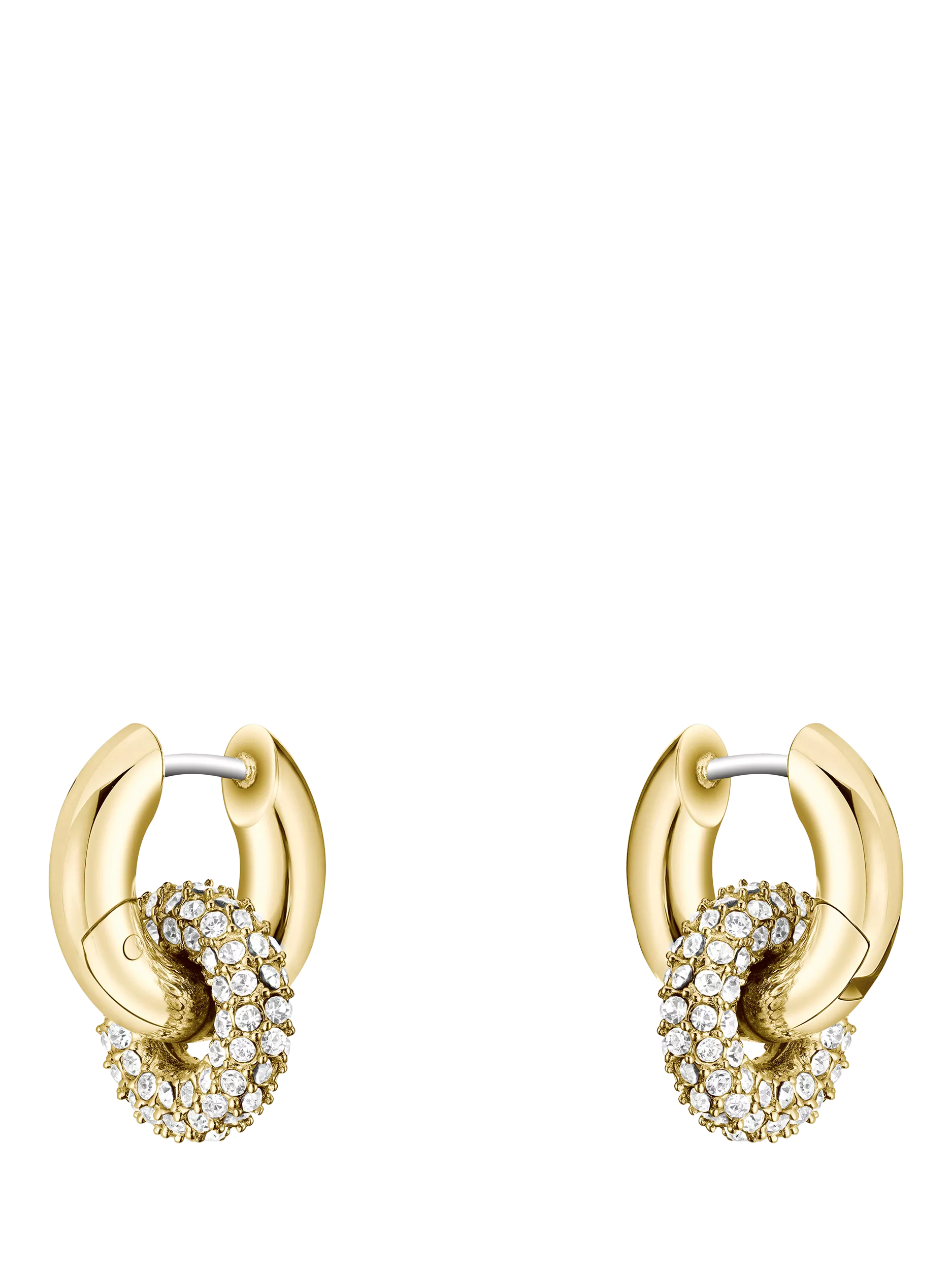 HUGO BOSS crystal huggie hoop earrings 14mm (British brand)