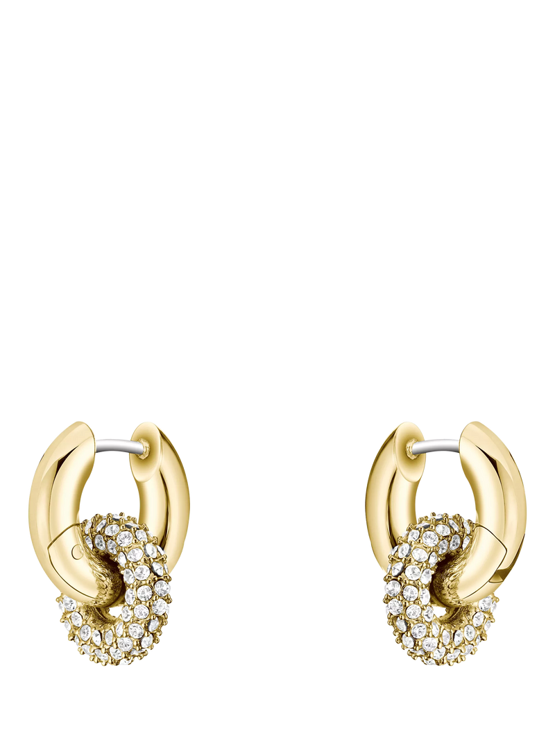 HUGO BOSS crystal huggie hoop earrings 14mm (British brand)
