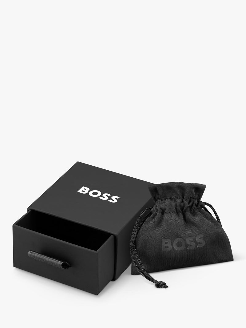HUGO BOSS crystal huggie hoop earrings 14mm (British brand)