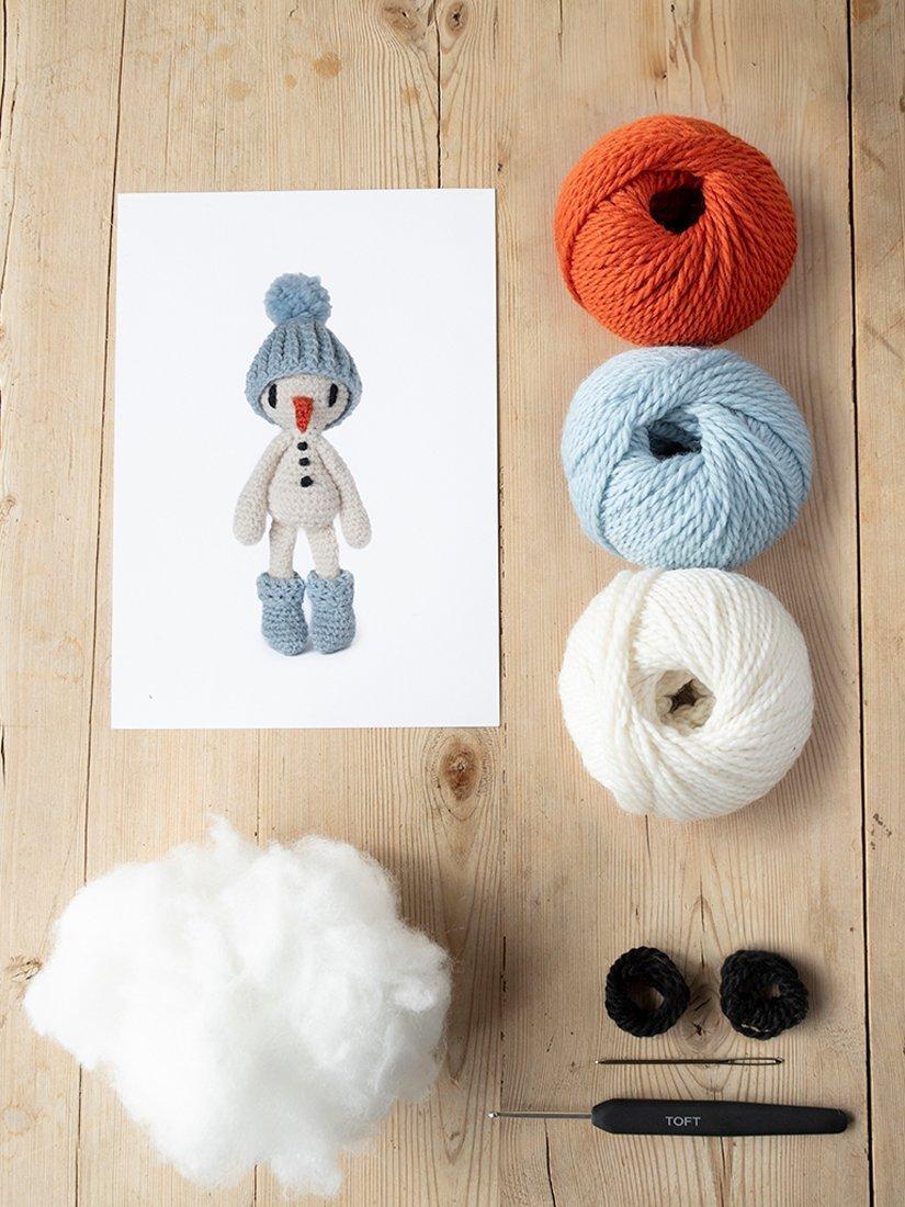 TOFT snowman crochet kit for beginners, imported from the UK