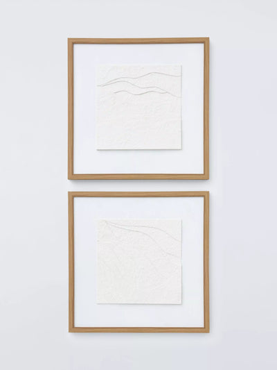 John Lewis John Lewis Layered Paper Framed Canvas Wall Art, Set of 2, 50 x 50cm, White- Buy online at McGrocer