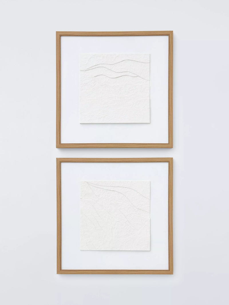John Lewis layered paper framed canvas set white 50x50cm, imported from the UK