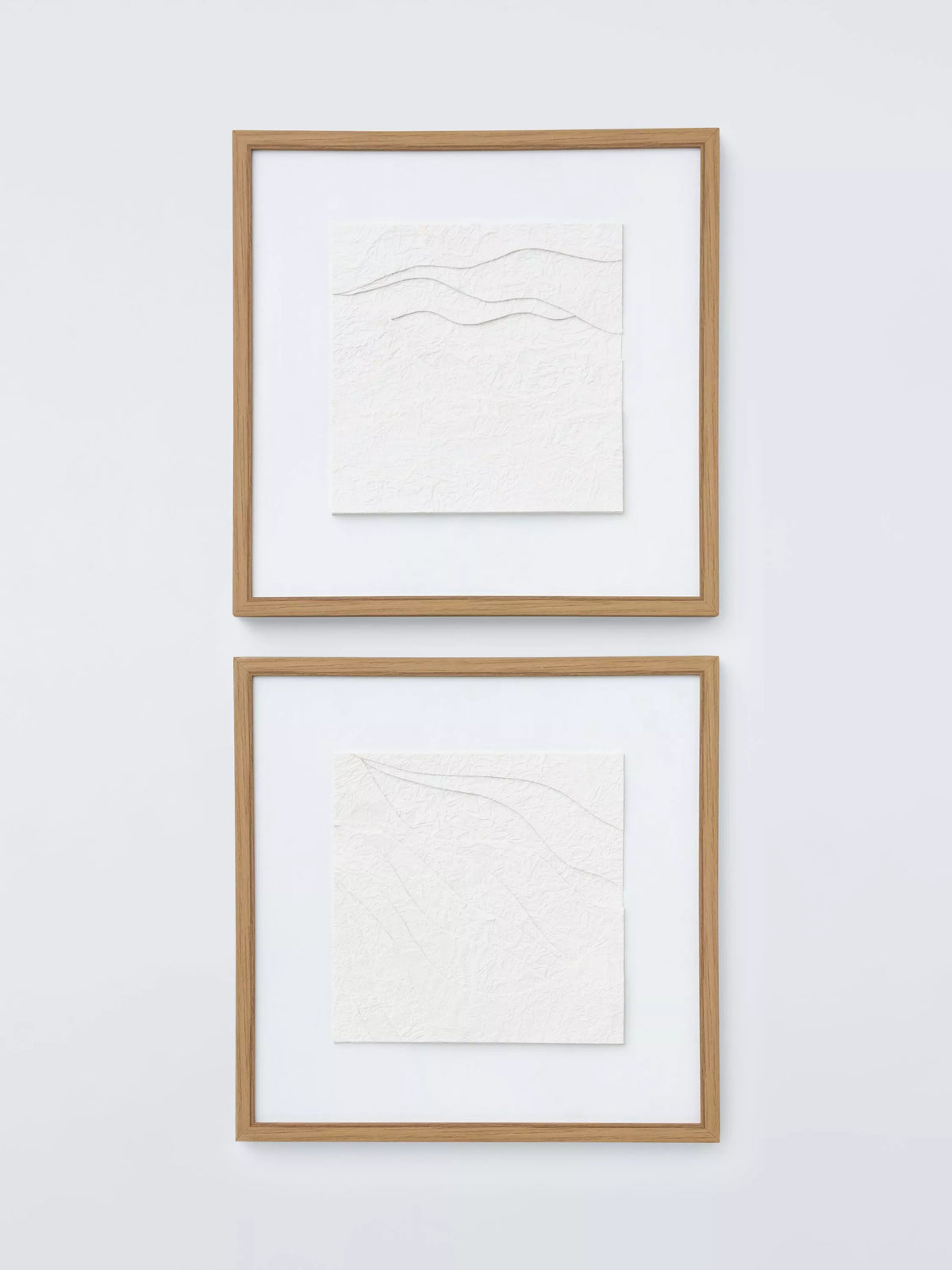 John Lewis layered paper framed canvas set white 50x50cm, imported from the UK