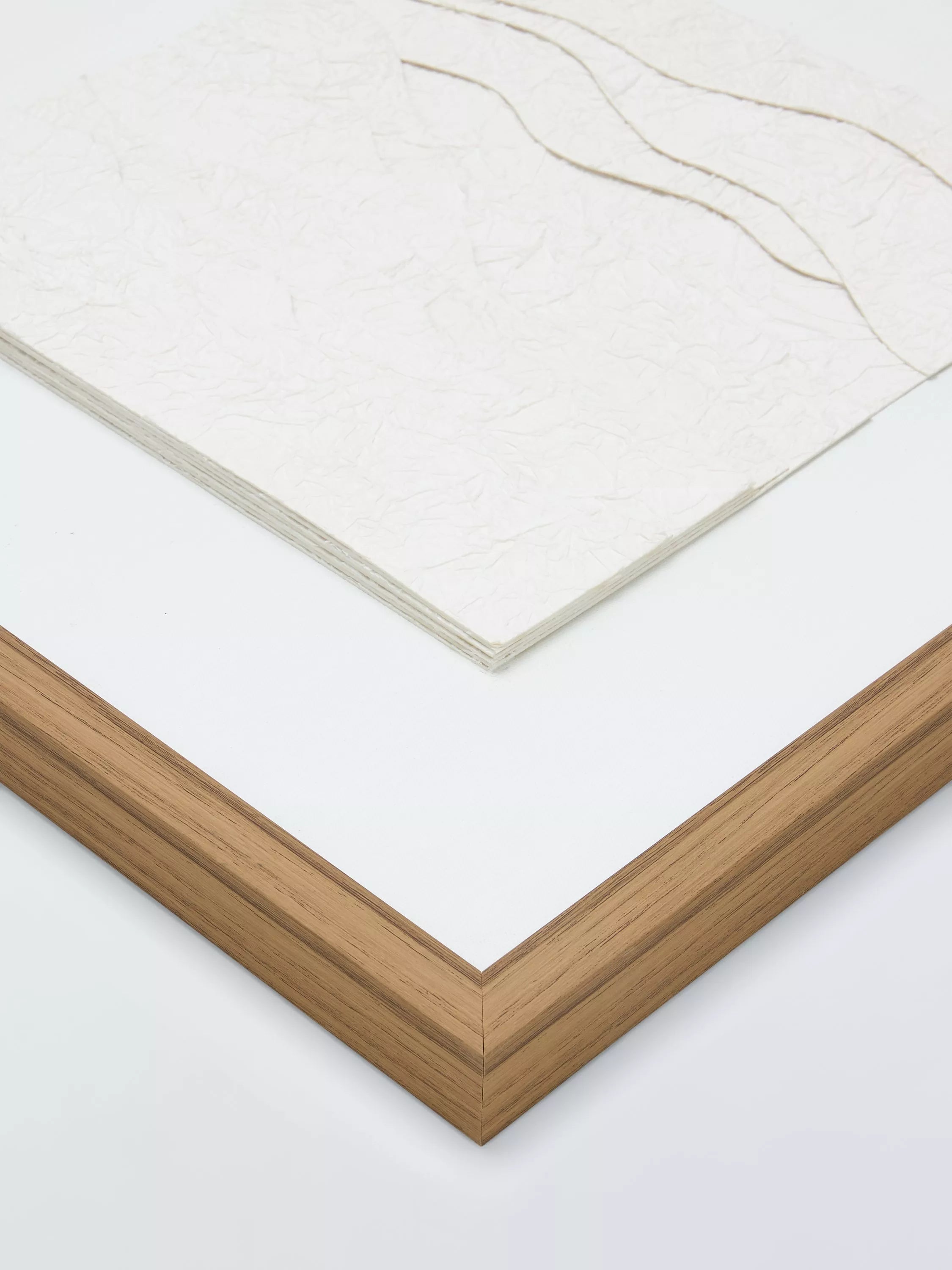 John Lewis layered paper framed canvas set white 50x50cm, imported from the UK