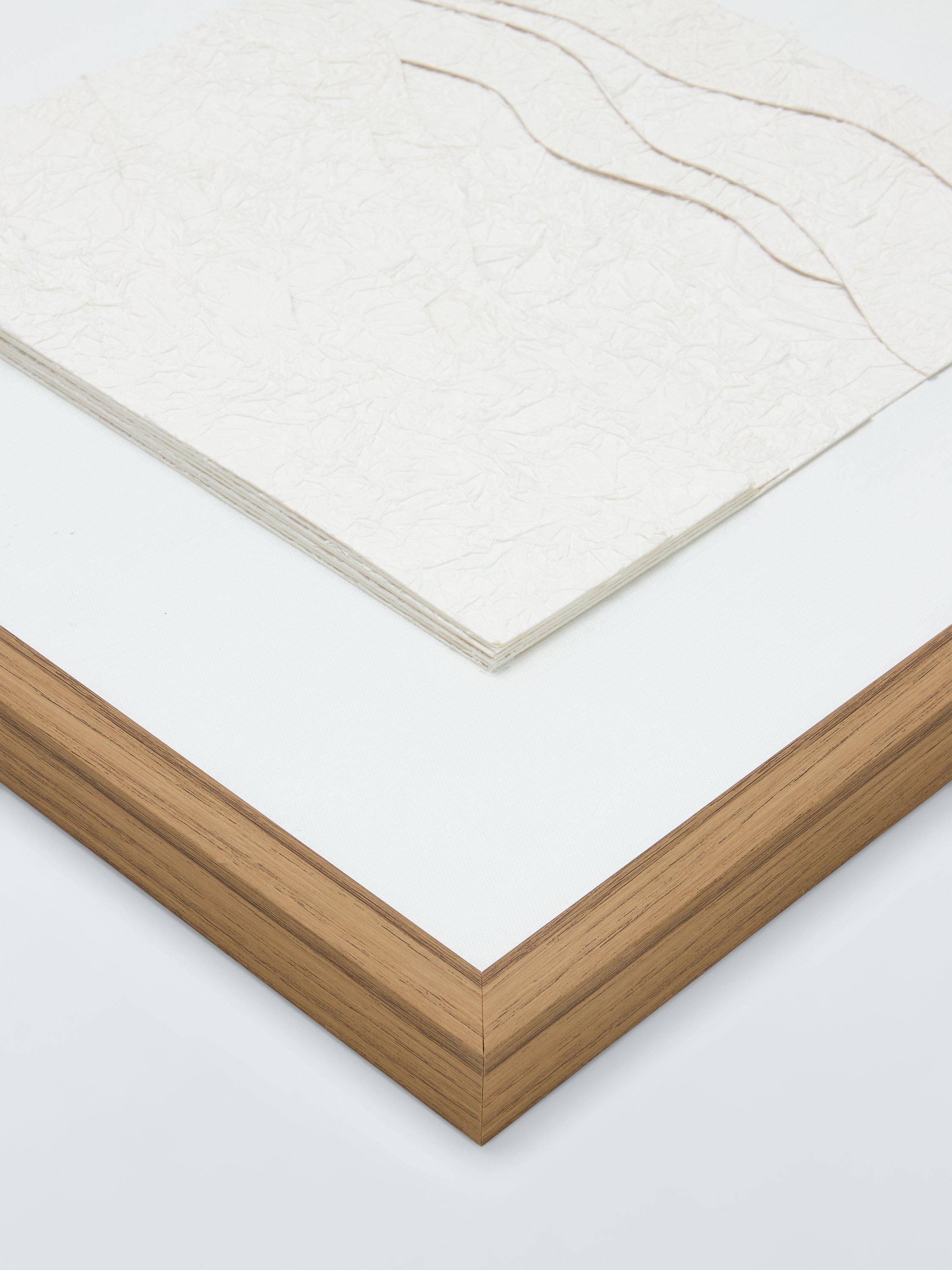 John Lewis layered paper framed canvas set white 50x50cm, imported from the UK