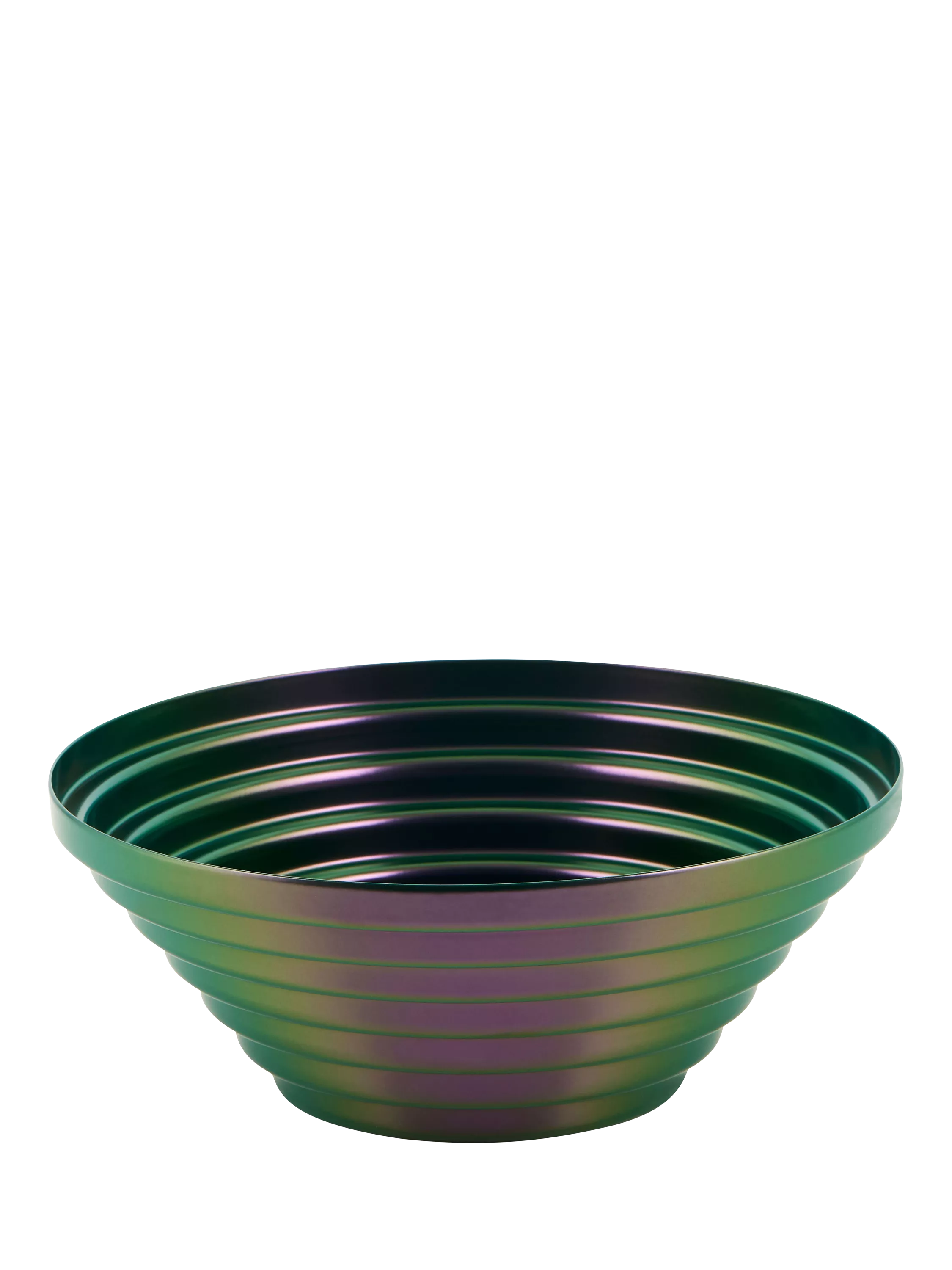 Alessi Maya iridescent steel basket 20cm green purple - British product