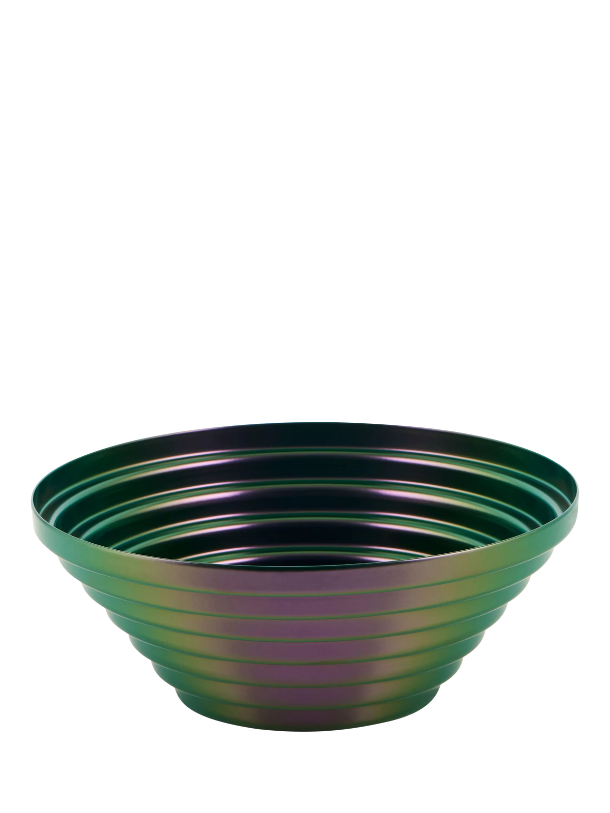 Alessi Maya iridescent steel basket 20cm green purple - British product