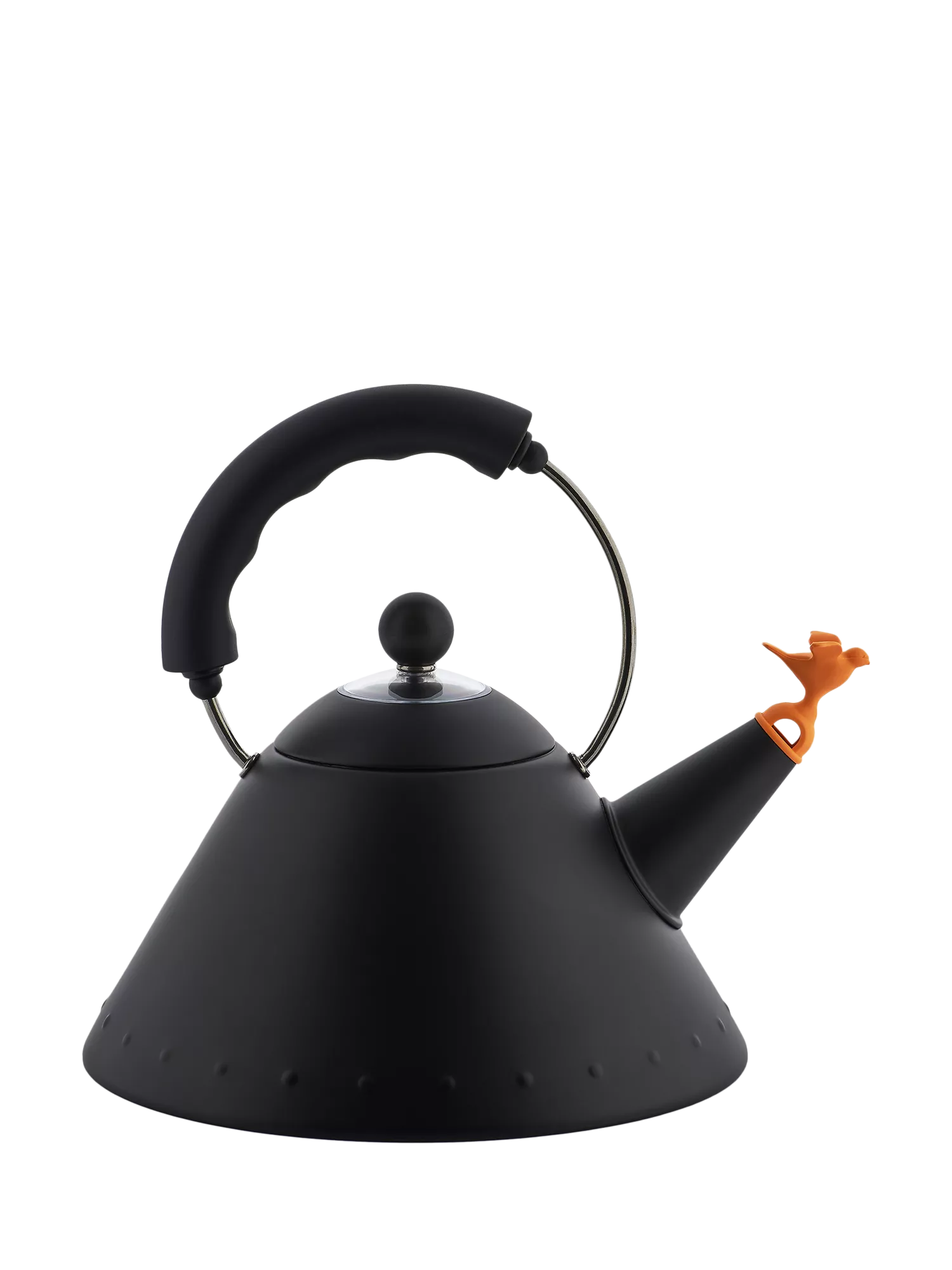 Alessi stovetop kettle with bird whistle black, UK version