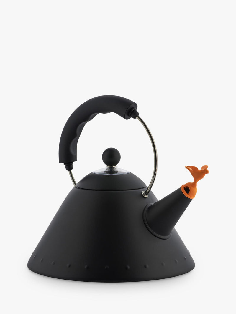 Alessi stovetop kettle with bird whistle black, UK version