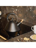 Alessi stovetop kettle with bird whistle black, UK version