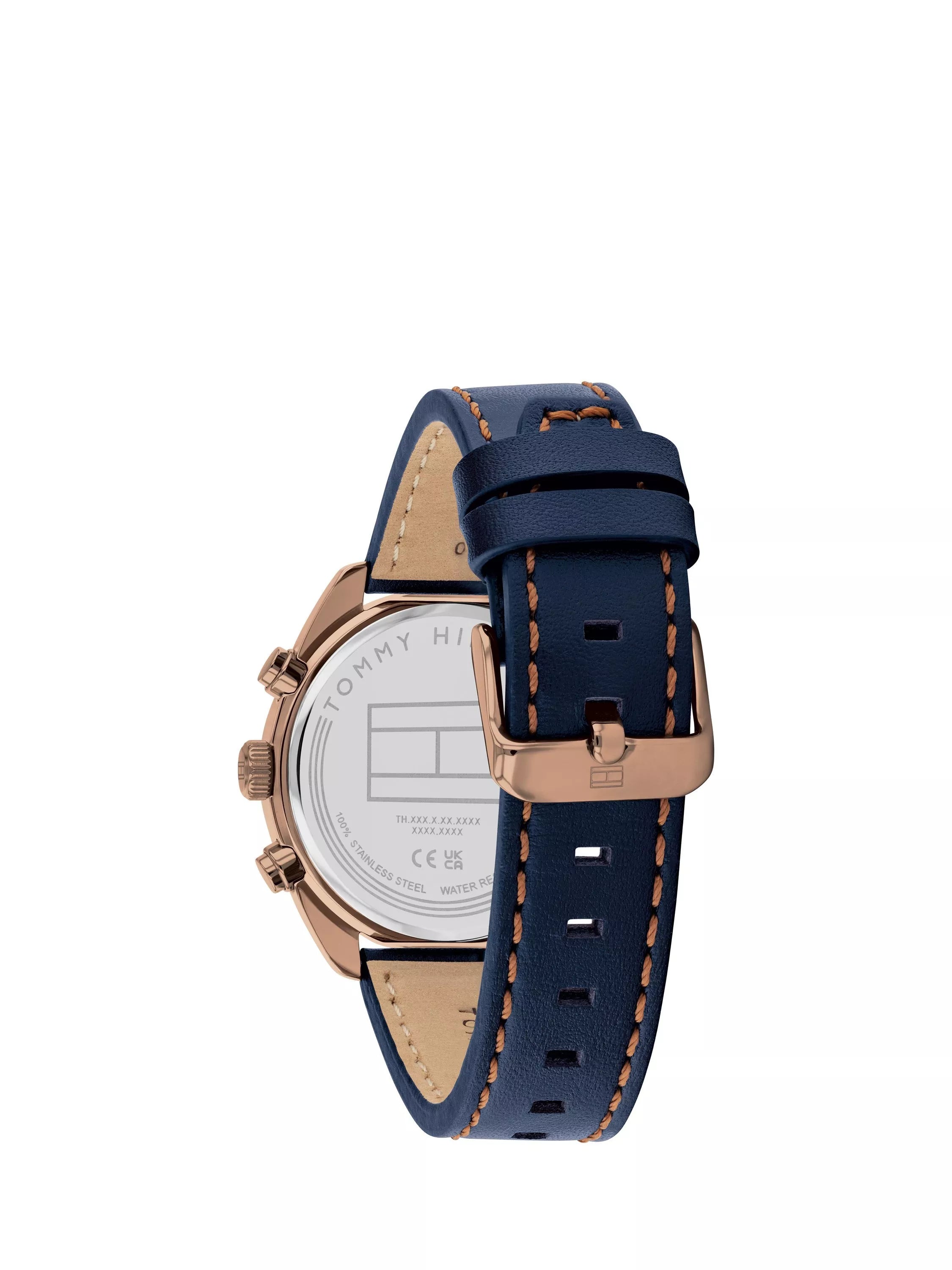 Tommy Hilfiger chronograph watch blue dial leather strap (British brand)