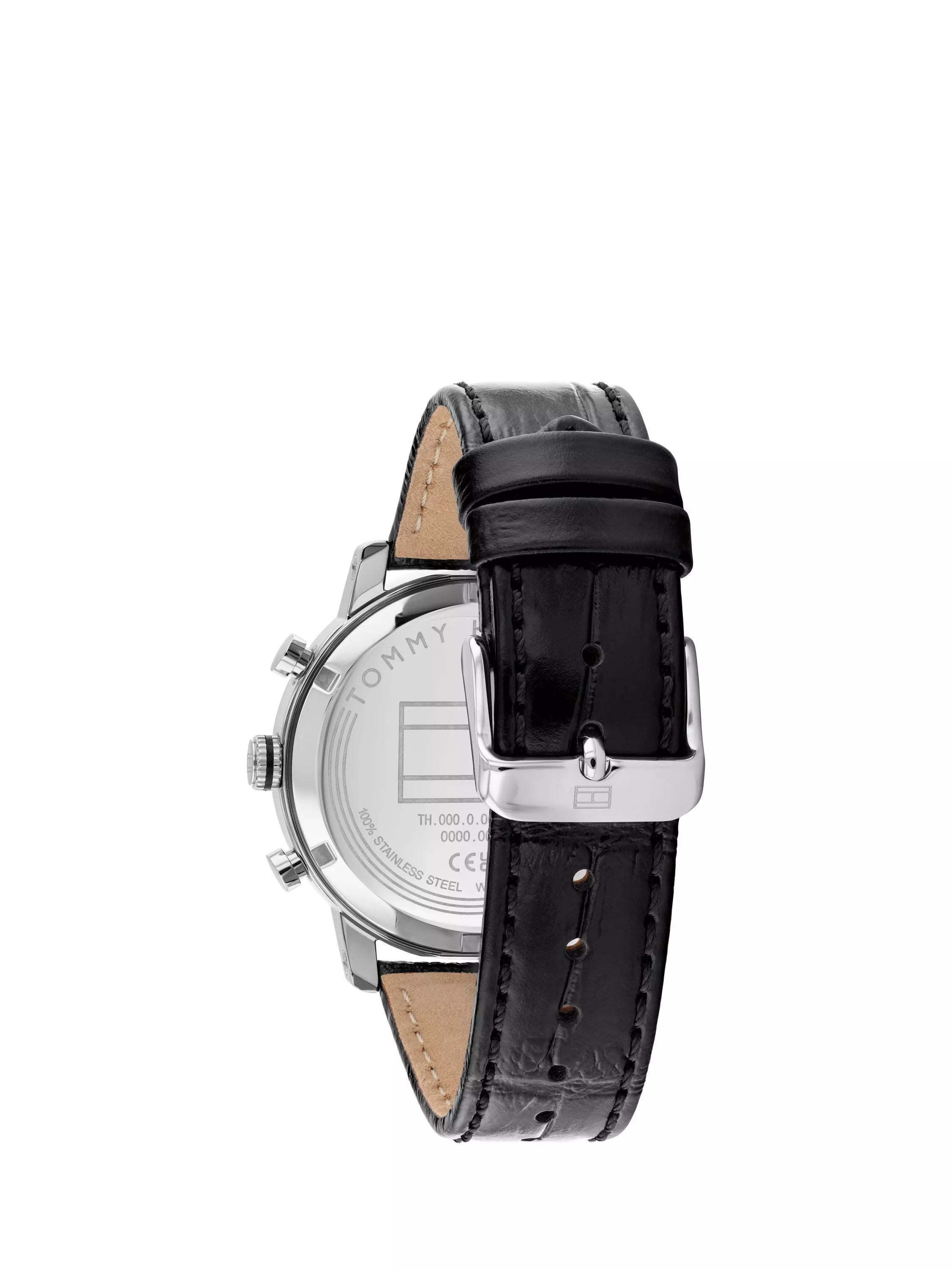 Tommy Hilfiger men's stainless steel case leather strap watch 42mm, imported from the UK