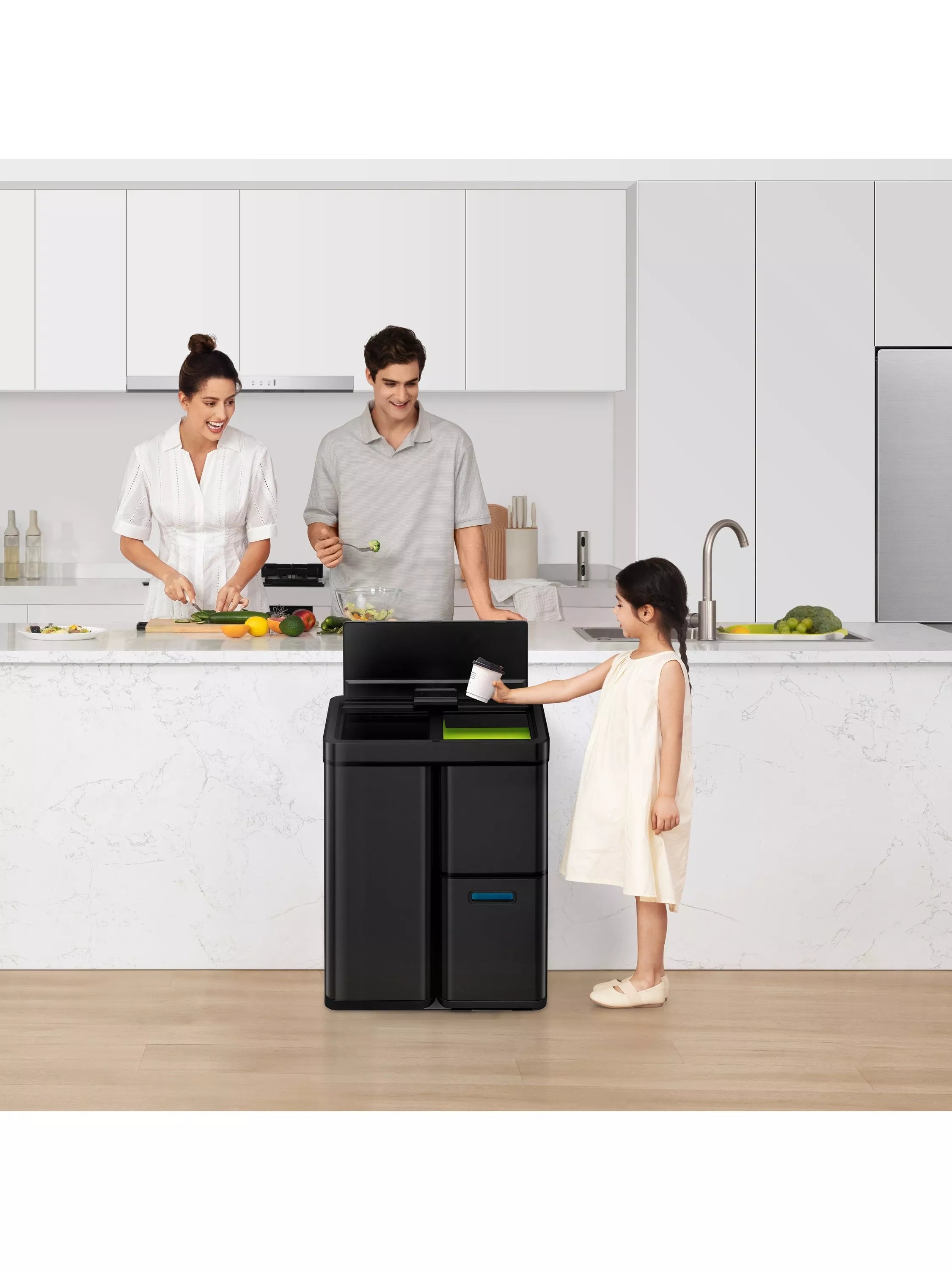 EKO stainless steel sensor bin 55L - British product