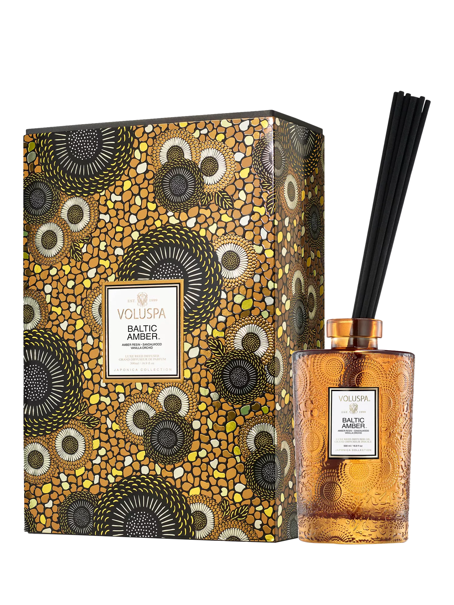 Voluspa Baltic Amber reed diffuser 500ml, imported from the UK