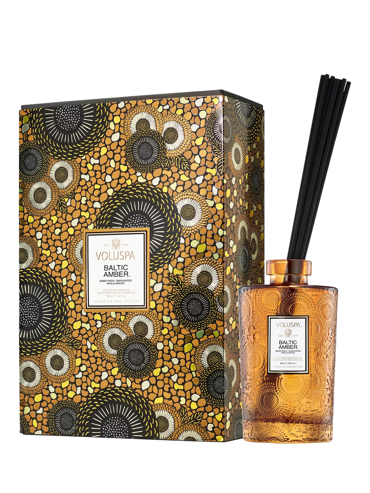 Voluspa Baltic Amber reed diffuser 500ml, imported from the UK