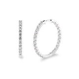 Diamond hoop earrings round brilliant cut 4.95ctw 14ct white gold (British brand)