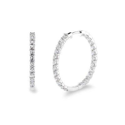 Costco UK Round Brilliant Cut Diamond Inside Out Hoop Earrings, 4.95ctw, 14ct White Gold- Buy online at McGrocer