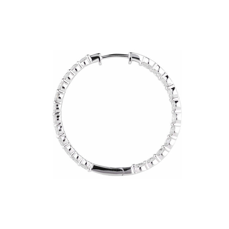 Diamond hoop earrings round brilliant cut 4.95ctw 14ct white gold (British brand)