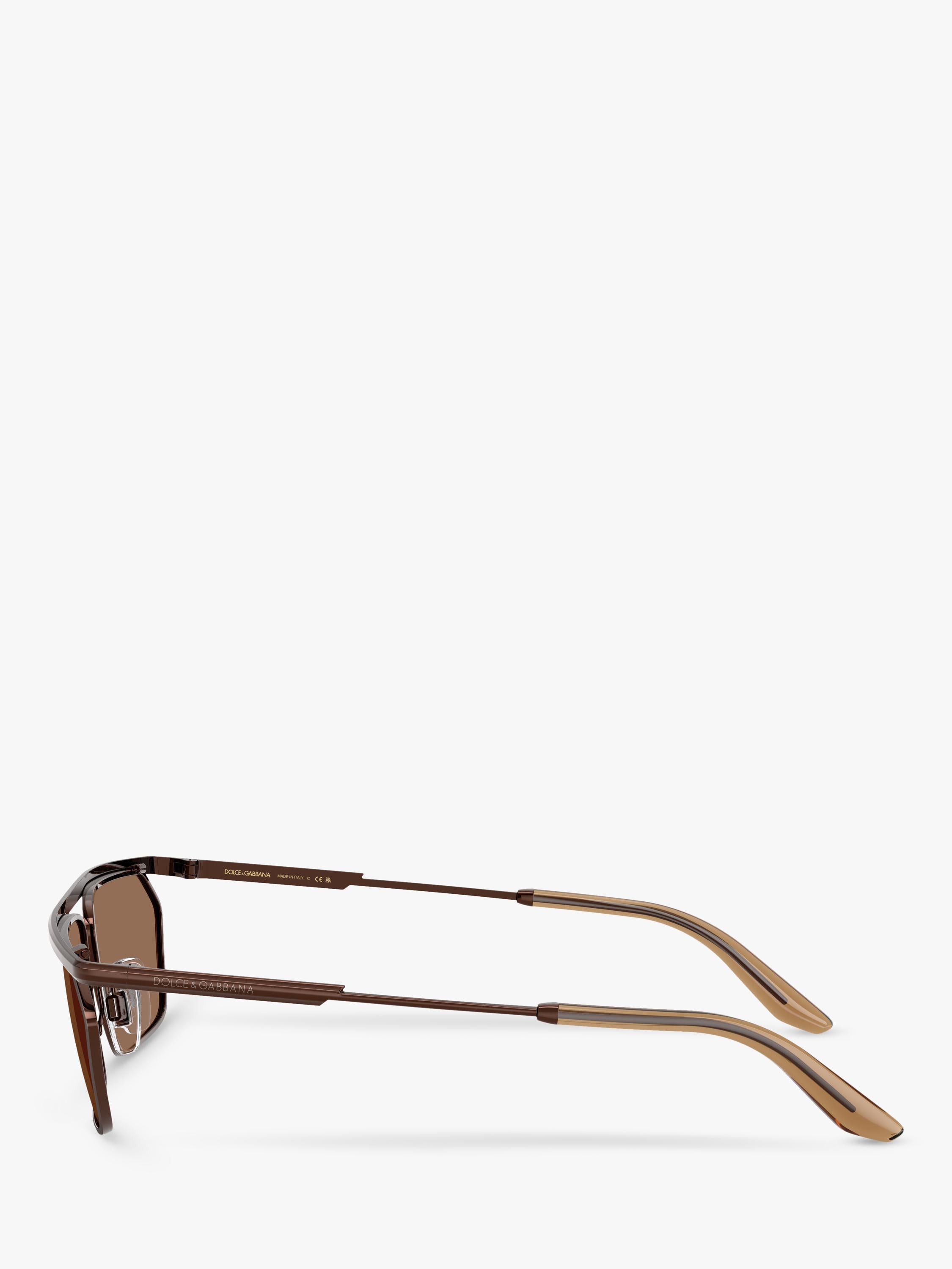Dolce & Gabbana rectangular sunglasses matte brown metal frame - British product