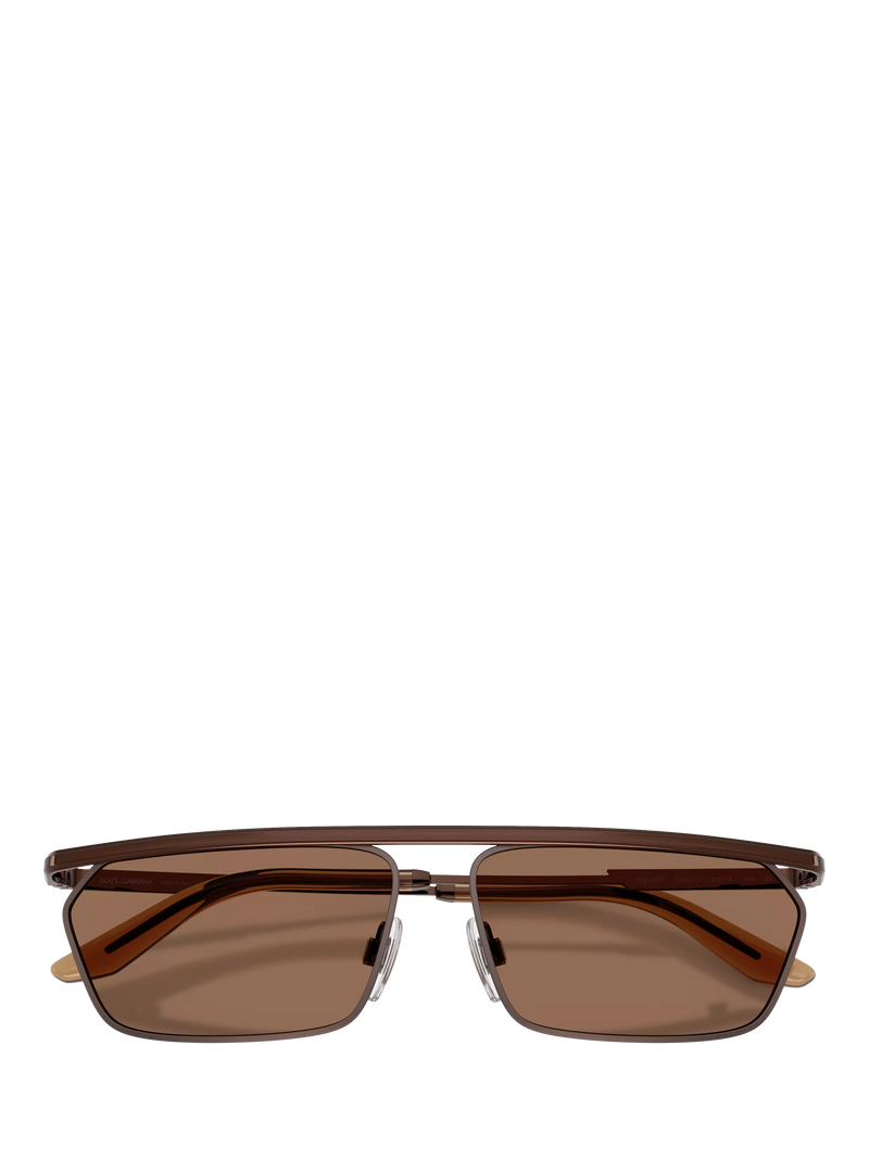 Dolce & Gabbana rectangular sunglasses matte brown metal frame - British product
