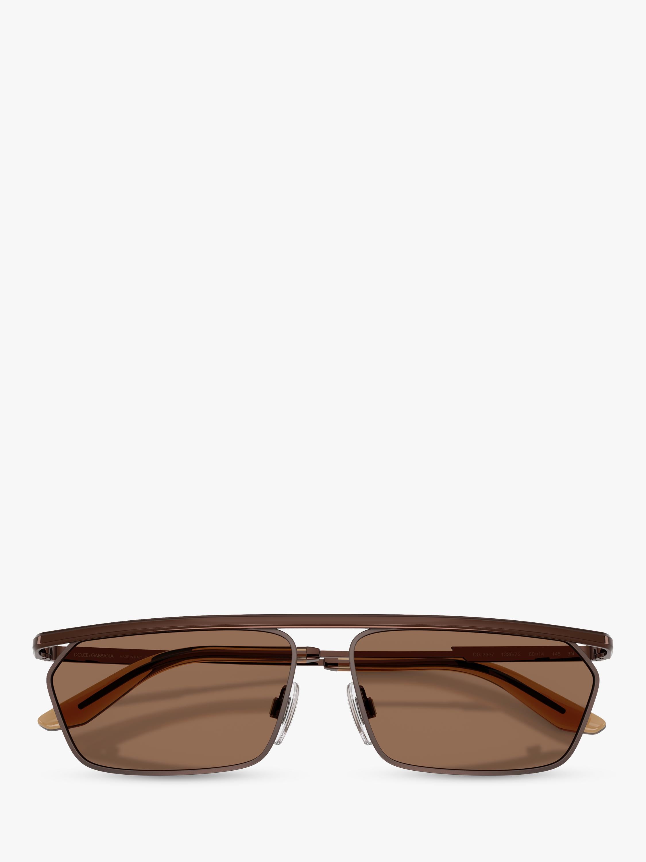 Dolce & Gabbana rectangular sunglasses matte brown metal frame - British product