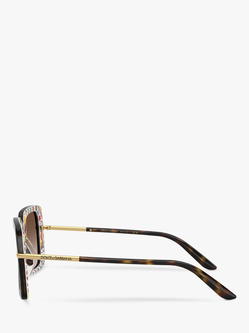 Dolce & Gabbana square sunglasses brown frame gradient lenses - British product