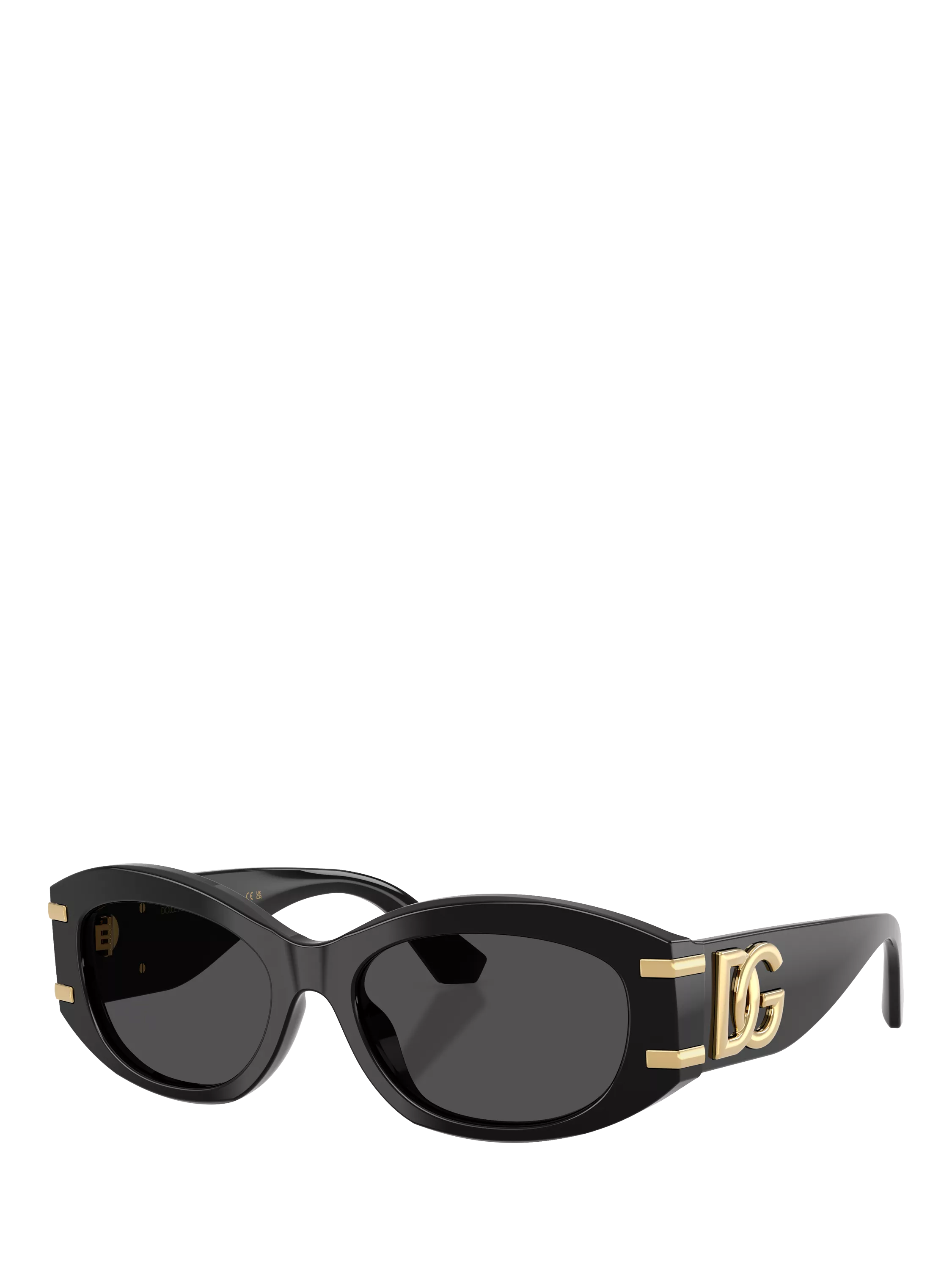 Dolce & Gabbana oval sunglasses 55mm black grey, imported from the UK