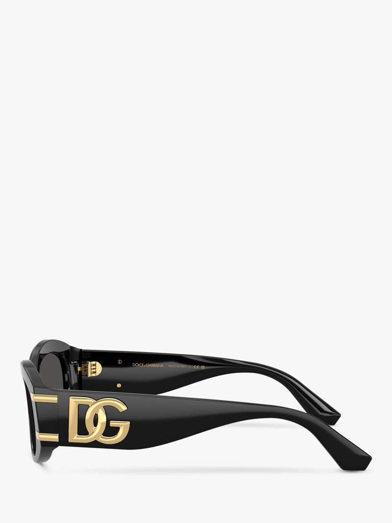 Dolce & Gabbana oval sunglasses 55mm black grey, imported from the UK