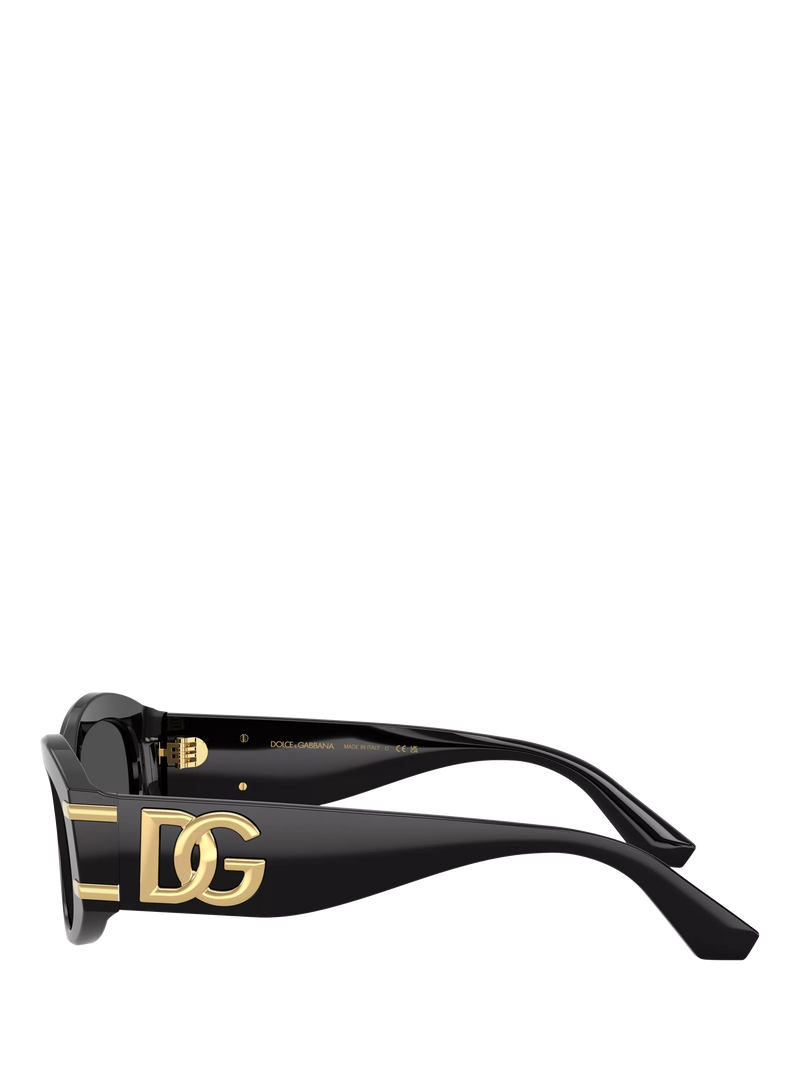 Dolce & Gabbana oval sunglasses 55mm black grey, imported from the UK