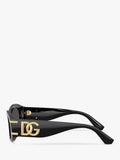 Dolce & Gabbana oval sunglasses 55mm black grey, imported from the UK
