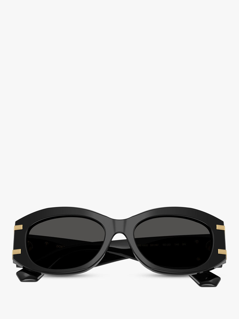Dolce & Gabbana oval sunglasses 55mm black grey, imported from the UK