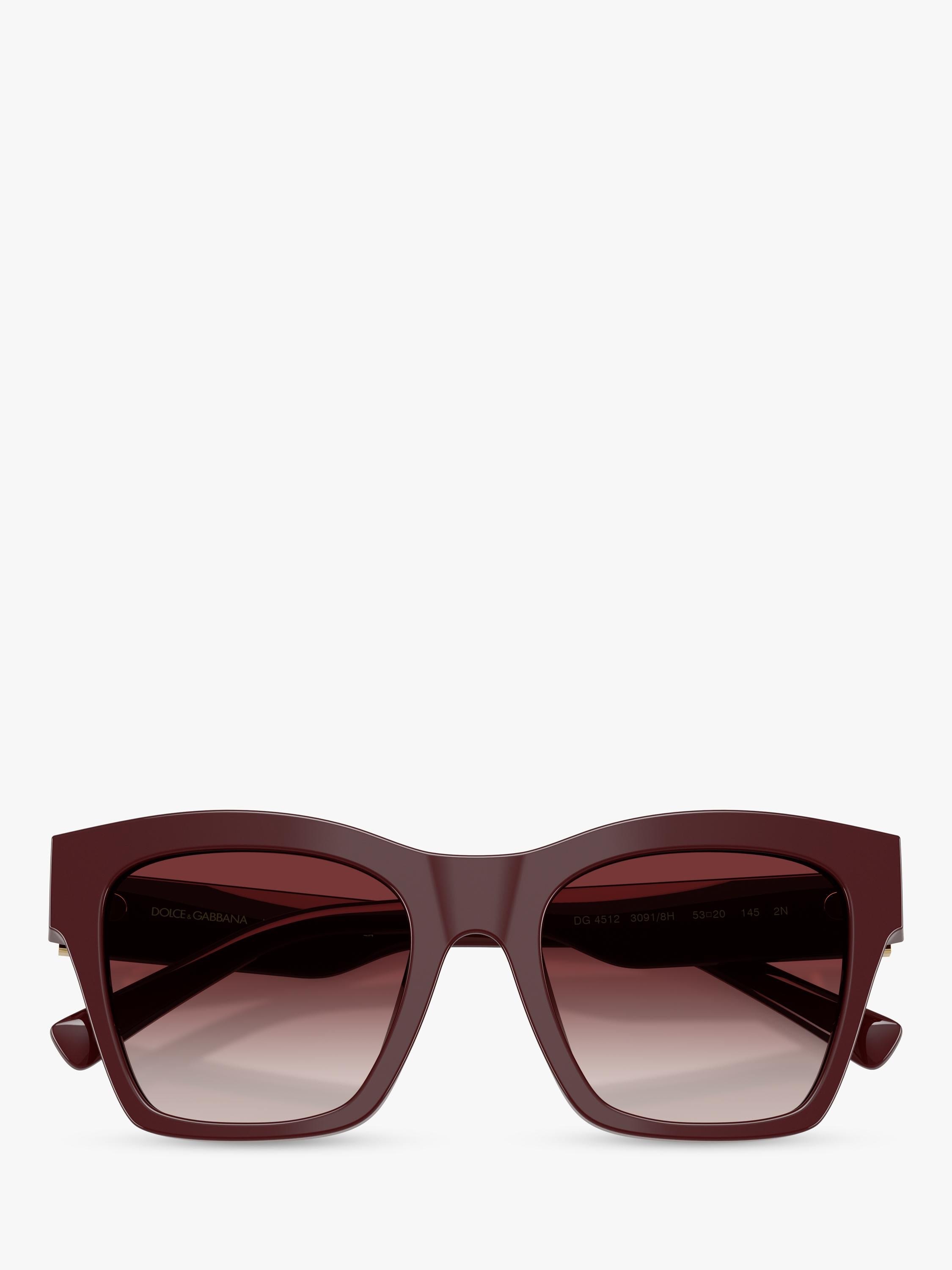 Dolce & Gabbana square sunglasses bordeaux/red gradient 53mm, imported from the UK