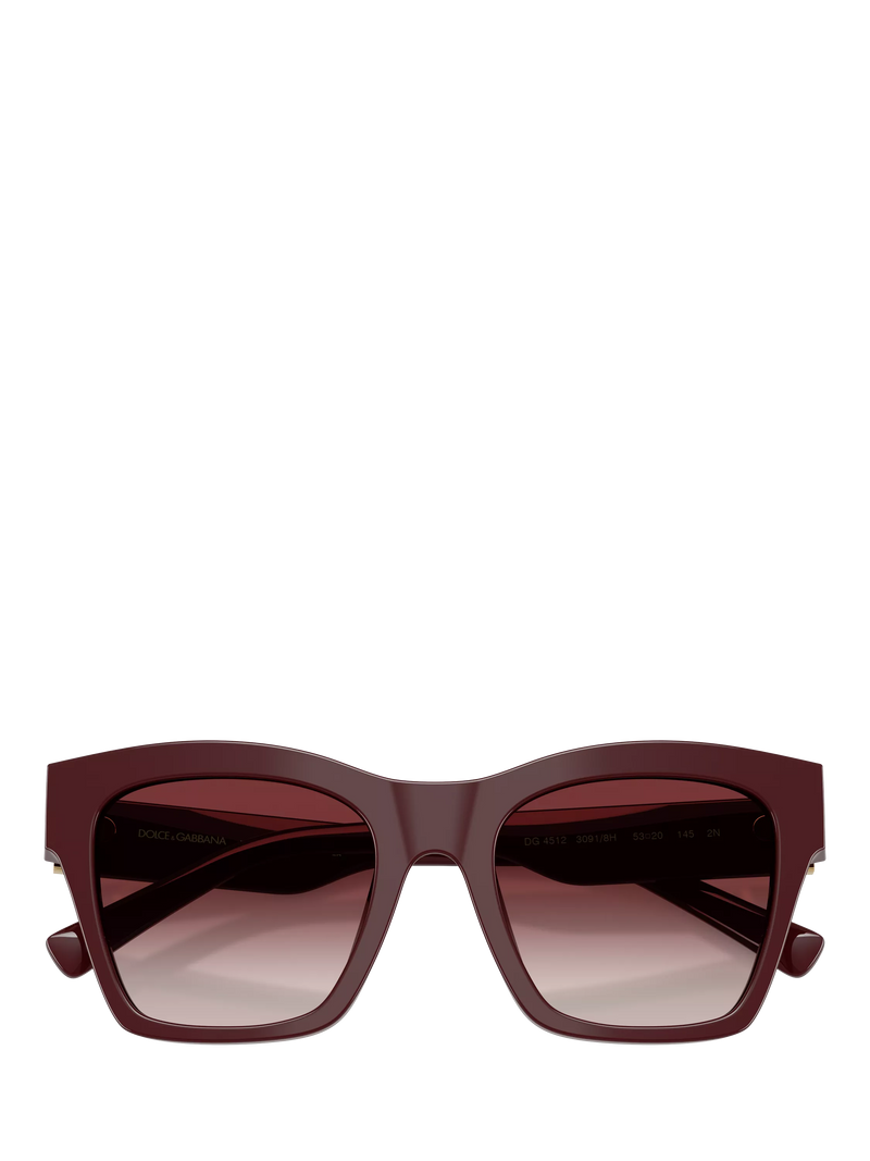 Dolce & Gabbana square sunglasses bordeaux/red gradient 53mm, imported from the UK