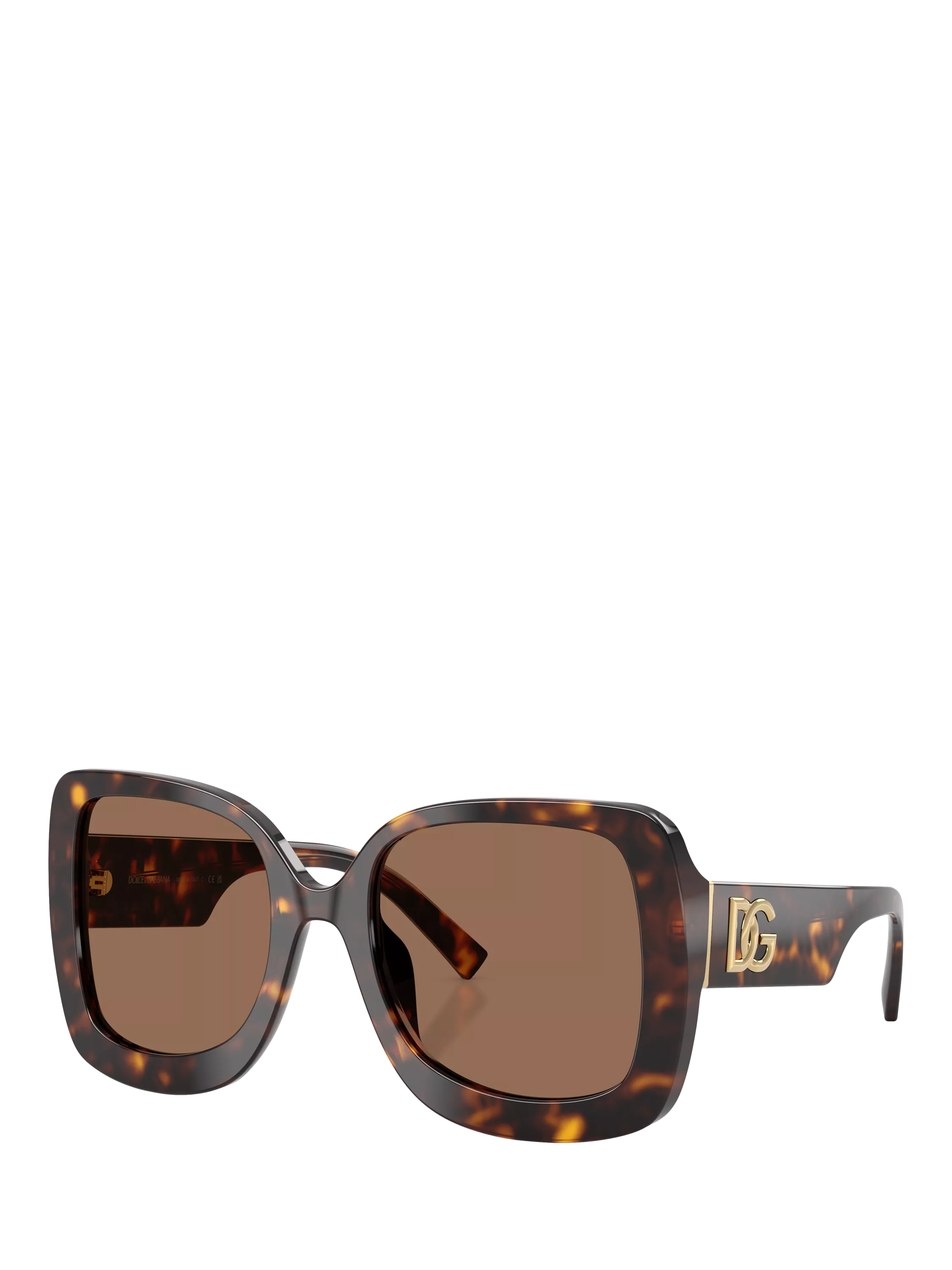 Dolce & Gabbana women's square sunglasses Havana/Brown 55mm (British brand)