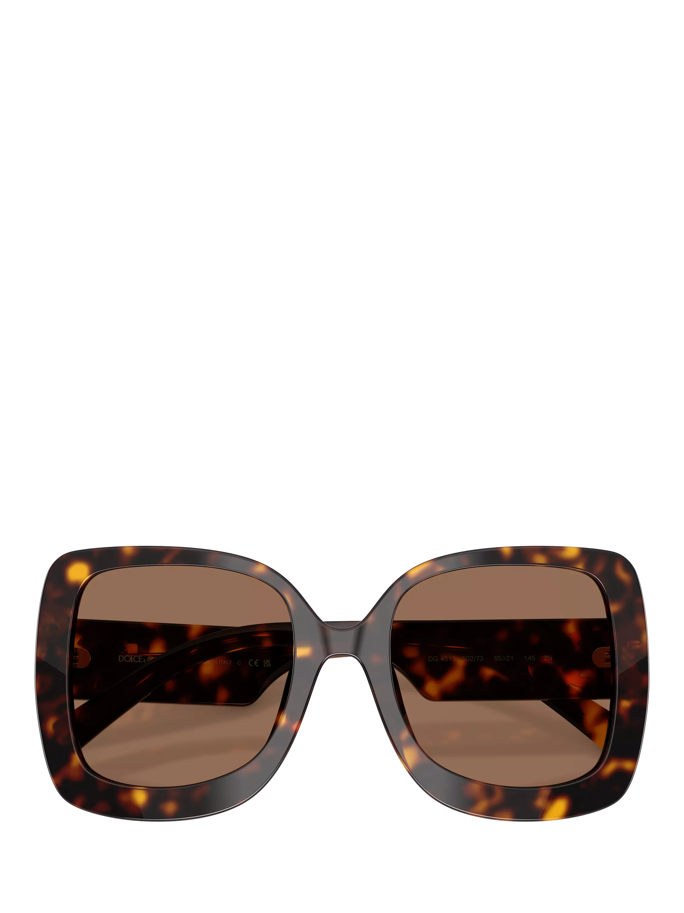 Dolce & Gabbana women's square sunglasses Havana/Brown 55mm (British brand)