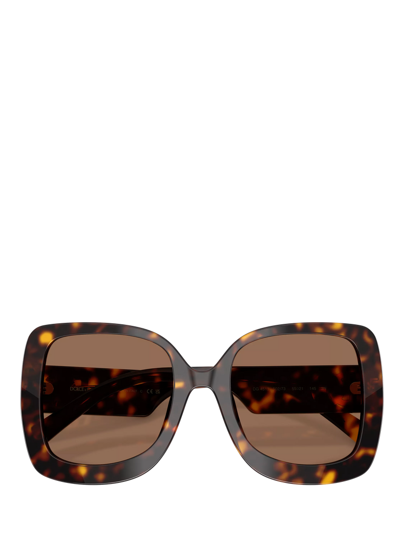 Dolce & Gabbana women's square sunglasses Havana/Brown 55mm (British brand)