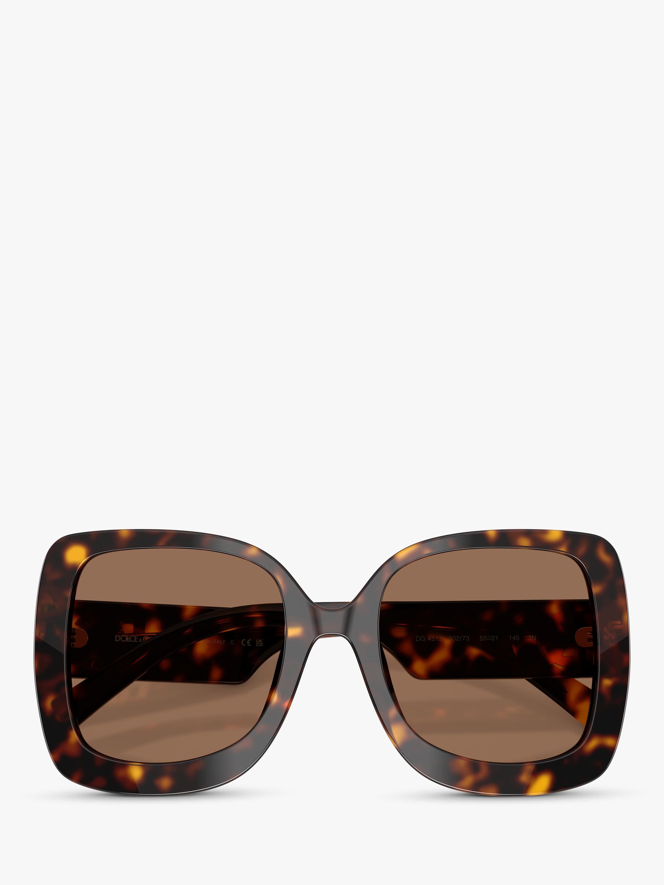 Dolce & Gabbana women's square sunglasses Havana/Brown 55mm (British brand)