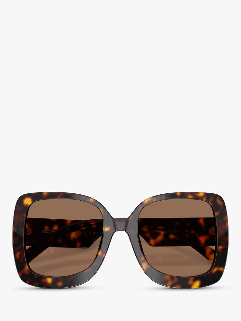 Dolce & Gabbana women's square sunglasses Havana/Brown 55mm (British brand)