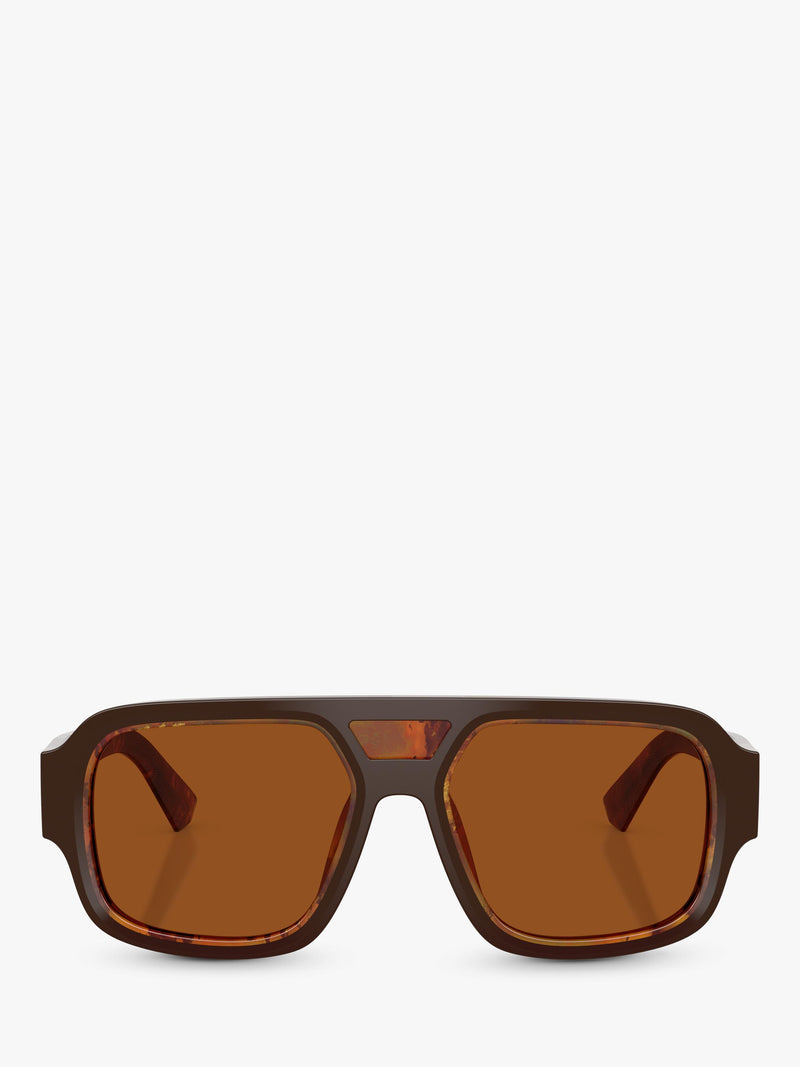 Dolce & Gabbana men's square sunglasses dark brown, imported from the UK