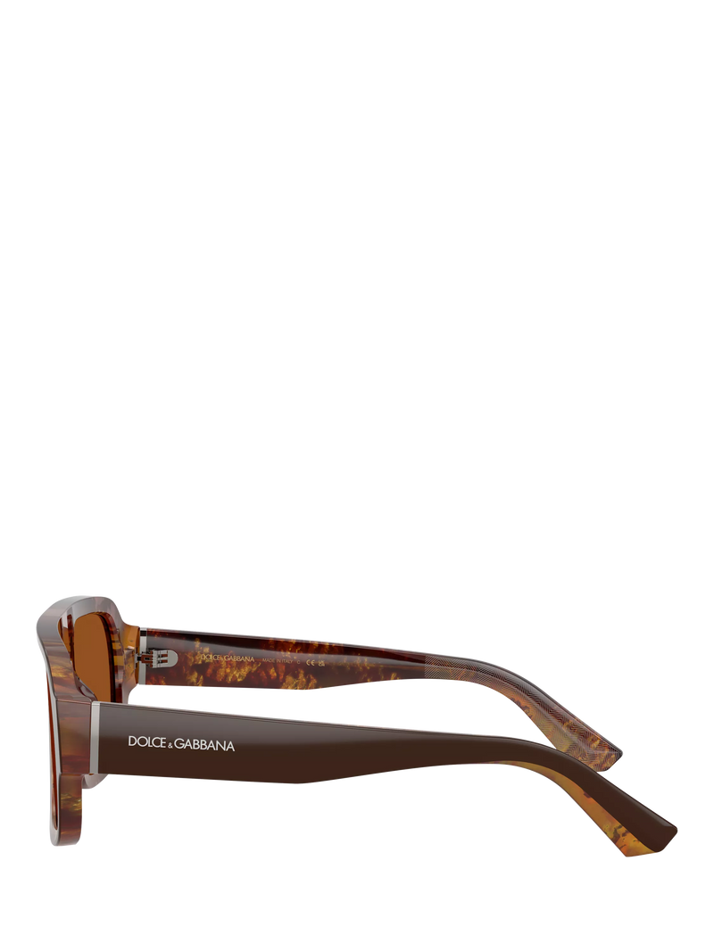 Dolce & Gabbana men's square sunglasses dark brown, imported from the UK
