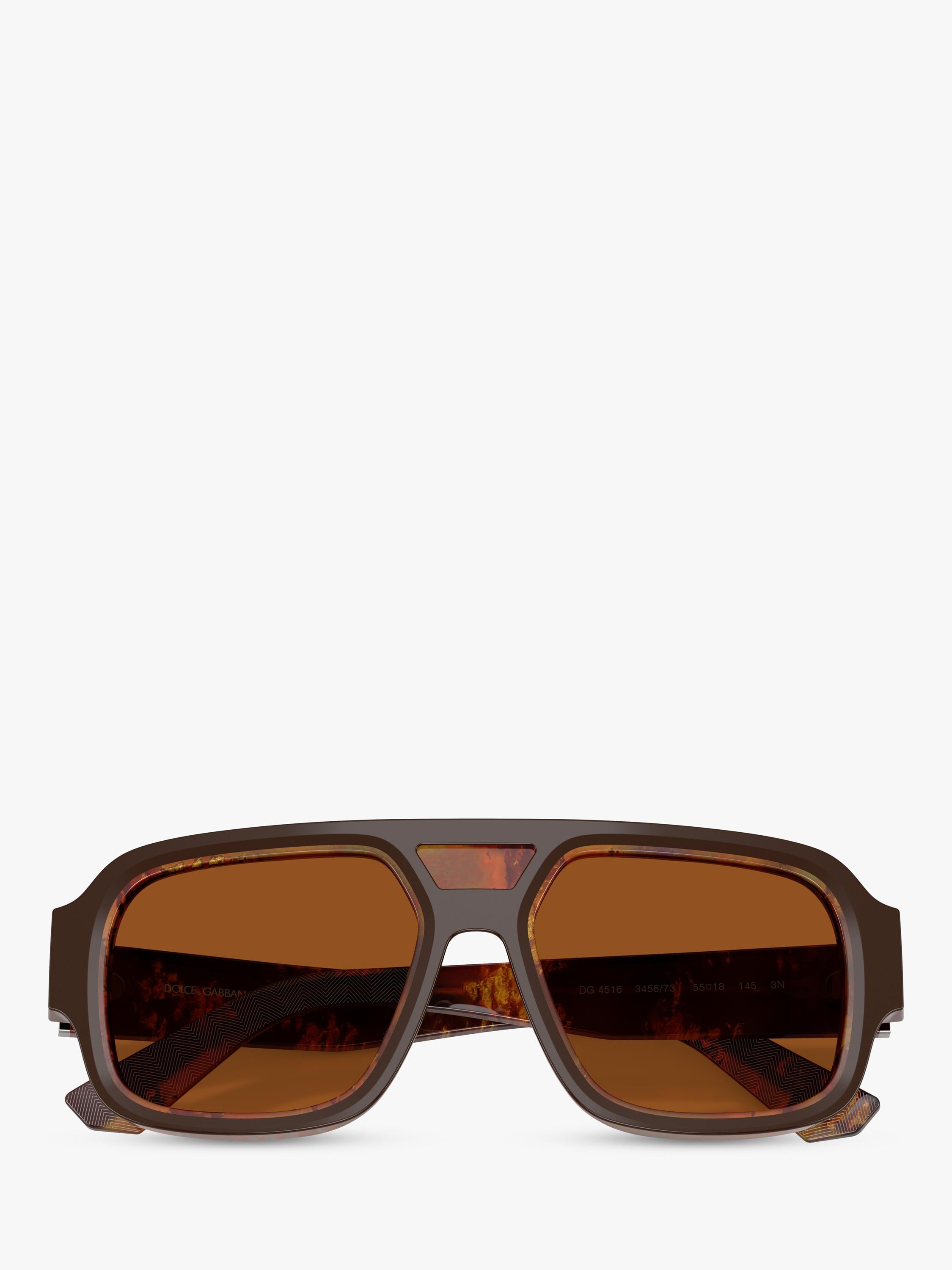 Dolce & Gabbana men's square sunglasses dark brown, imported from the UK