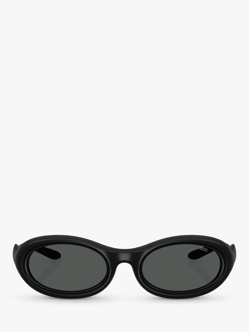 Diesel oval sunglasses matte black grey lenses (British brand)